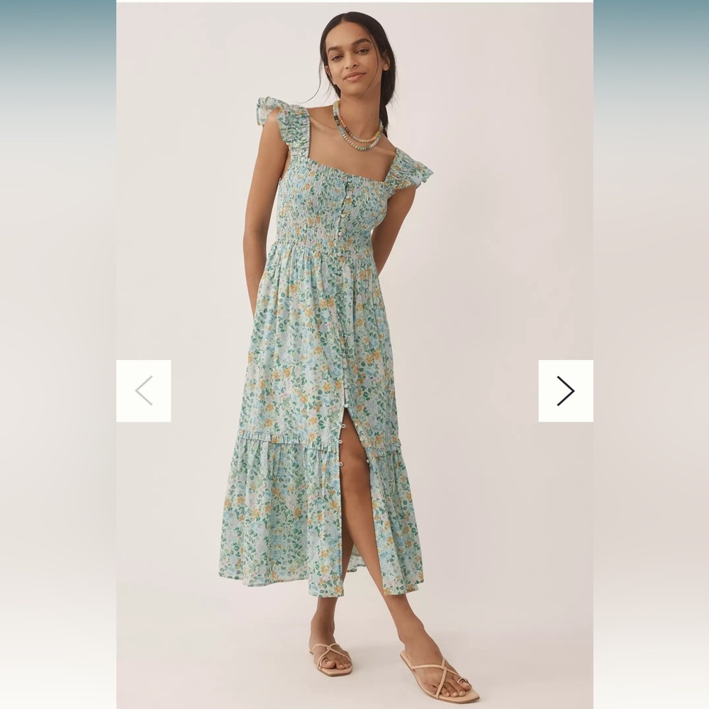 NWOT Anthropologie Peregrine Square-Neck Midi Dress